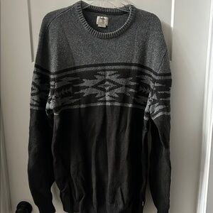 Vans Men's Gray Aztec Patterned Sweater, XL